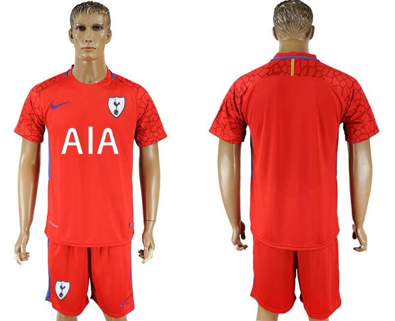 Men 2017-2018 club Tottenham Hotspur red goalkeeper soccer jersey