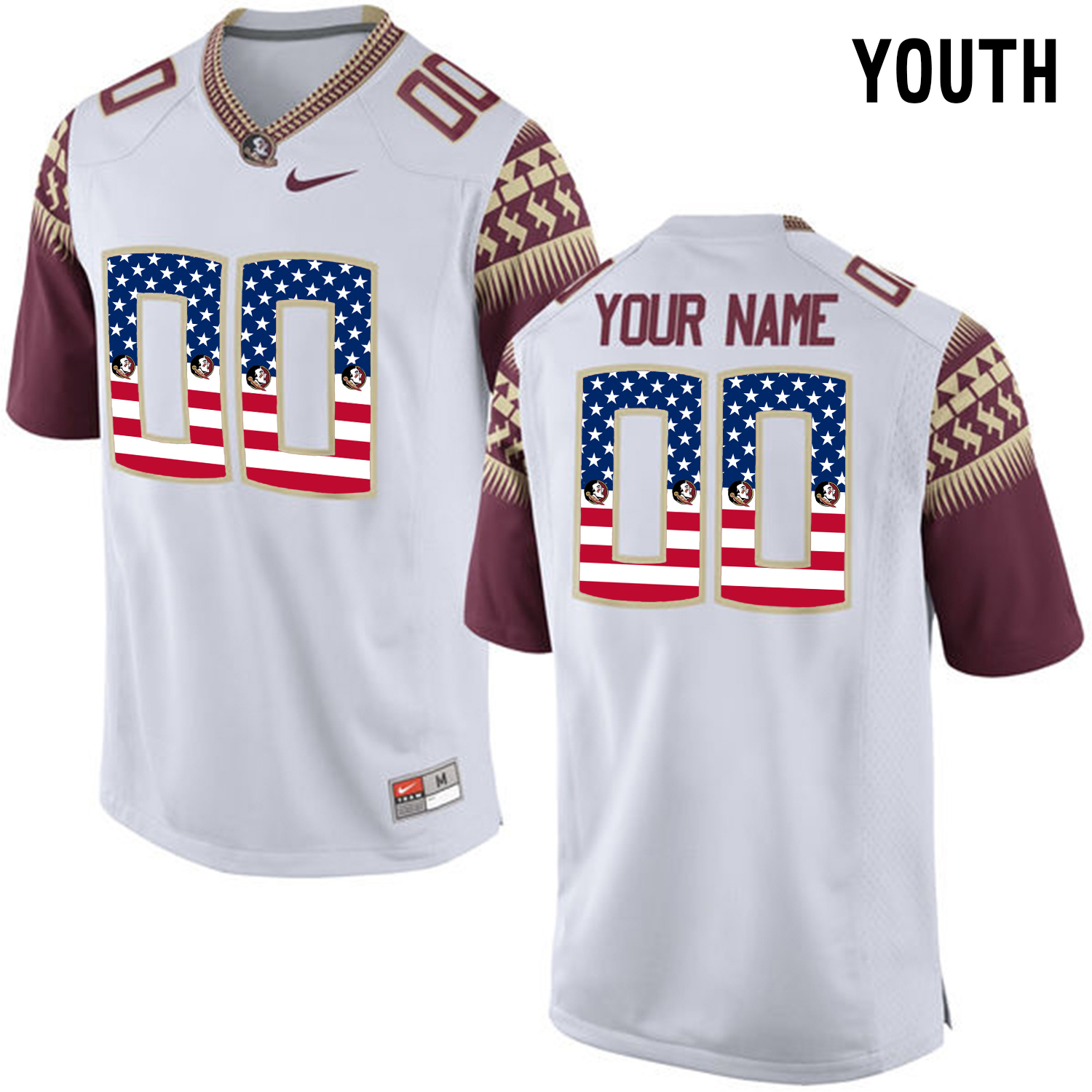Us Flag Fashion Youth Florida State Seminoles Customized College and Fashion Colleges In Florida for Dream