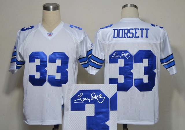 Dallas Cowboys 33 Dorsett White With player signed Throwback Elite Jersey