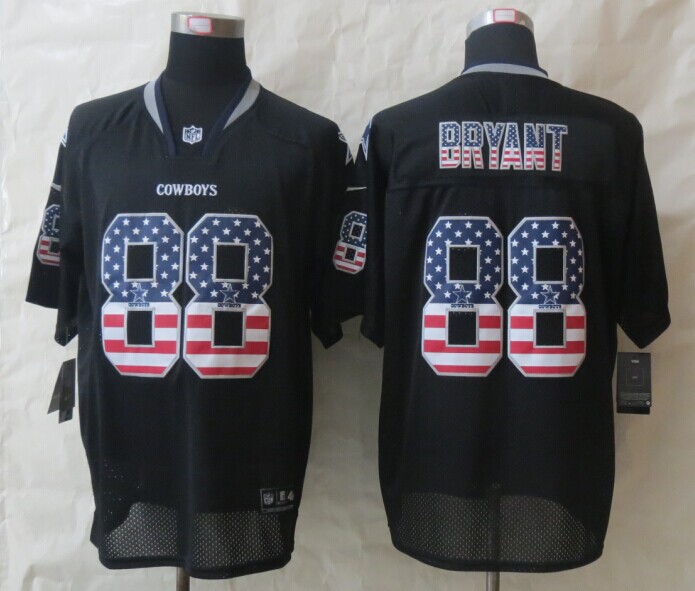 2014 New Nike Dallas cowboys 88 Bryant USA Flag Fashion Black Elite Jerseys