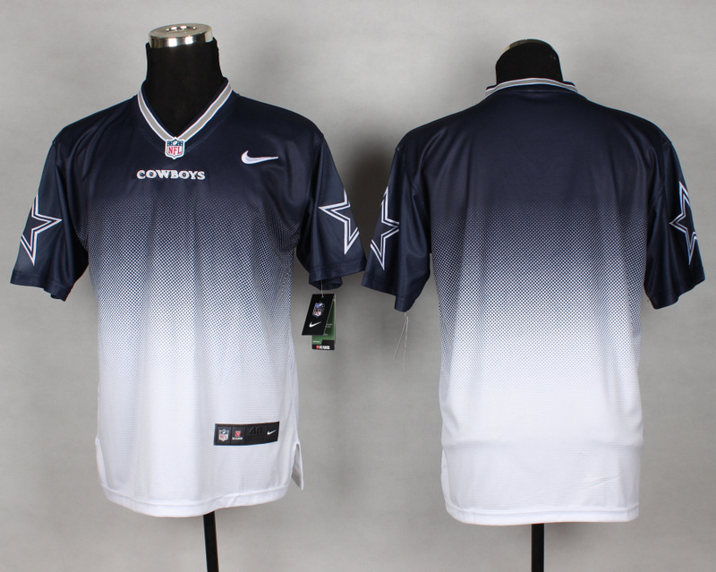 Dallas Cowboys Blank Blue White Nike Drift Fashion II Elite Jerseys