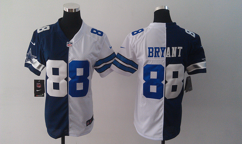 Womens Dallas Cowboys 88 Bryant Blue White Nike Elite Split 2014 Jersey