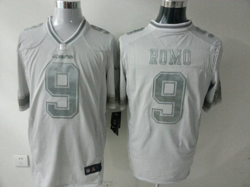 Dallas cowboys 9 Romo White Silver 2014 Nike Game Jerseys