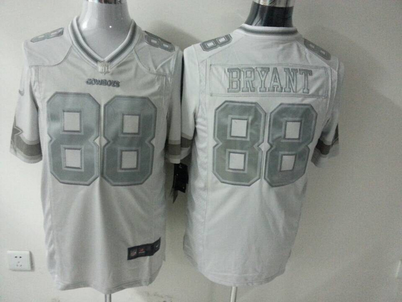 Dallas Cowboys 88 Dez Bryant White Silver 2014 Nike Game Jerseys