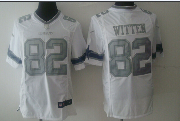 Dallas Cowboys 82 Jason Witten White Silver 2014 Nike Game Jerseys