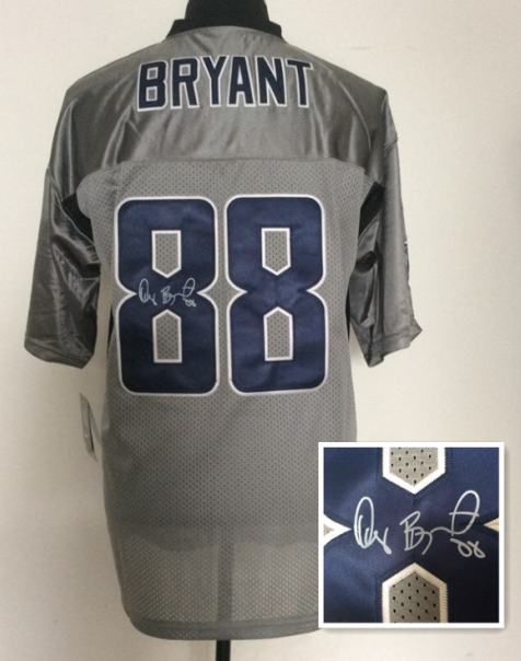 Dallas Cowboys 88 Dez Bryant Gray NFL Nike Elite With player signed Jerseys