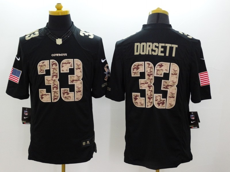 Dallas Cowboys 33 Dorsett Black 2014 Nike Salute TO Service Jersey