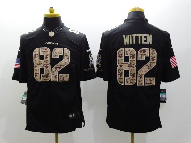 Dallas Cowboys 82 Jason Witten Black 2014 Nike Salute TO Service Jersey