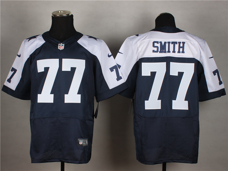 Dallas Cowboys 77 Smith Blue Thanksgiving 2014 Nike Elite Jerseys