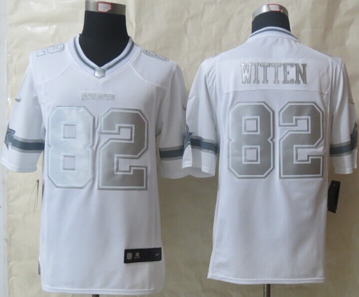 Dallas Cowboys 82 Witten Platinum White 2014 New Nike Limited Jerseys