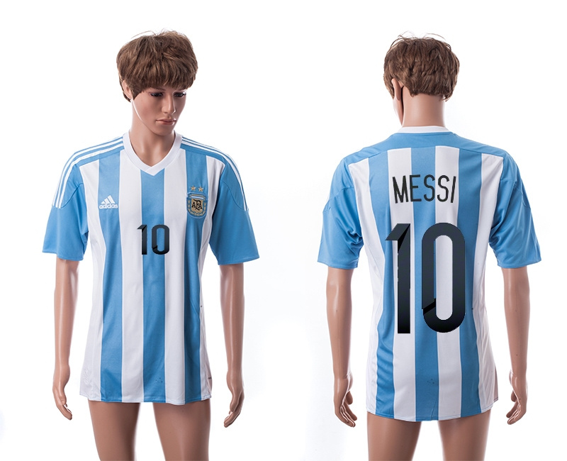 2015 AAA+ Argentina 10 MESSI Home Soccer Jersey