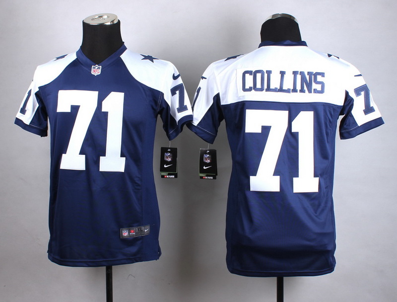 Youth Dallas Cowboys 71 Collins Blue Thanksgiving New 2015 Nike Jersey