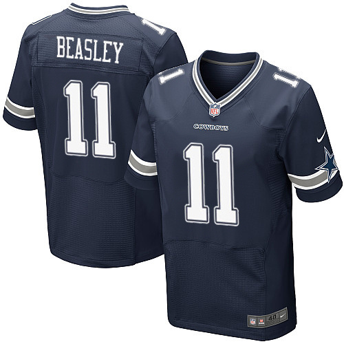 Men's Navy Blue Elite Dallas Cowboys Team Color Cole Beasley #11 Nike NFL Jersey