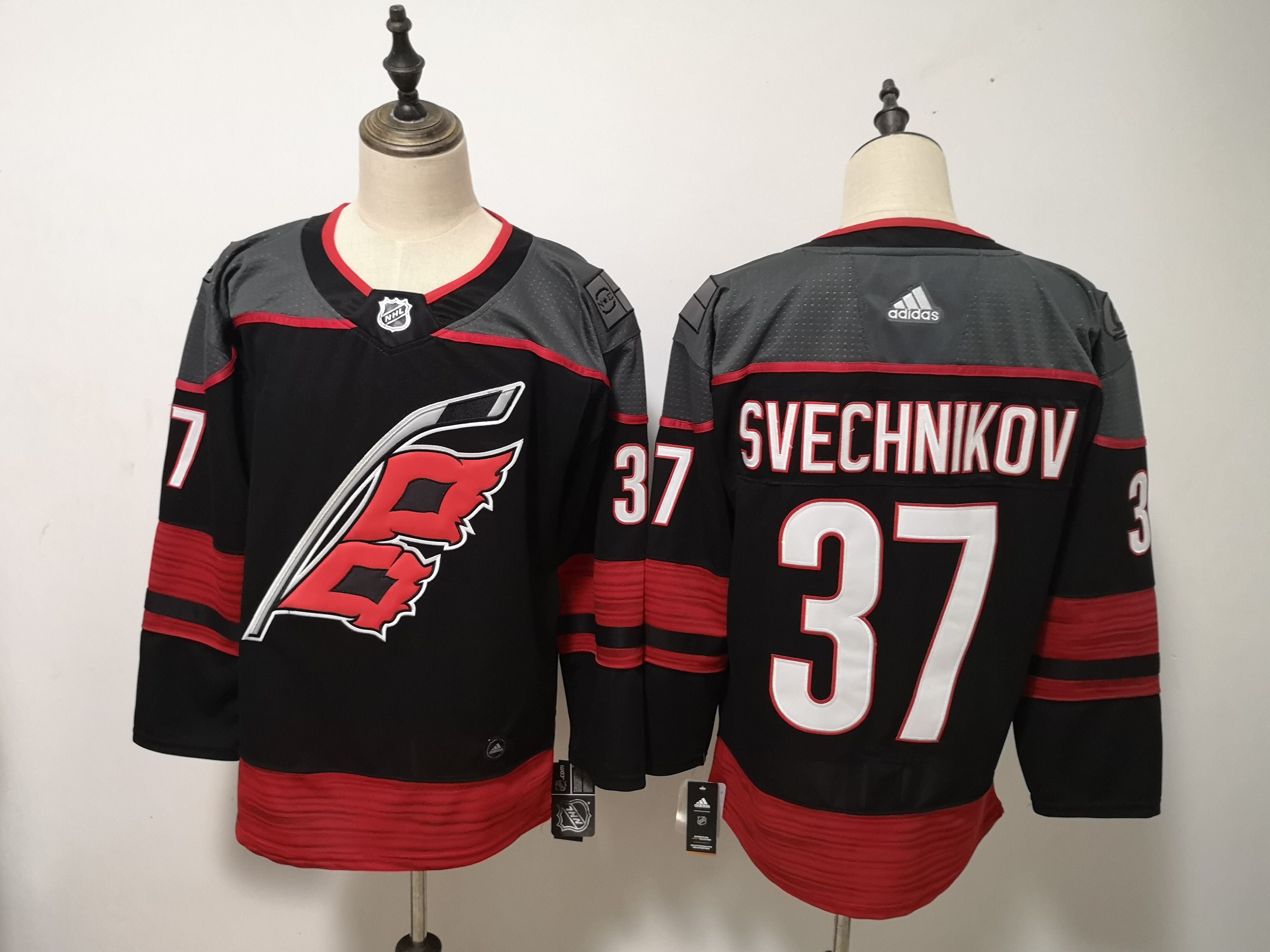 Adidas Men Carolina Hurricanes 37 Andrei Svechnikov black ...
