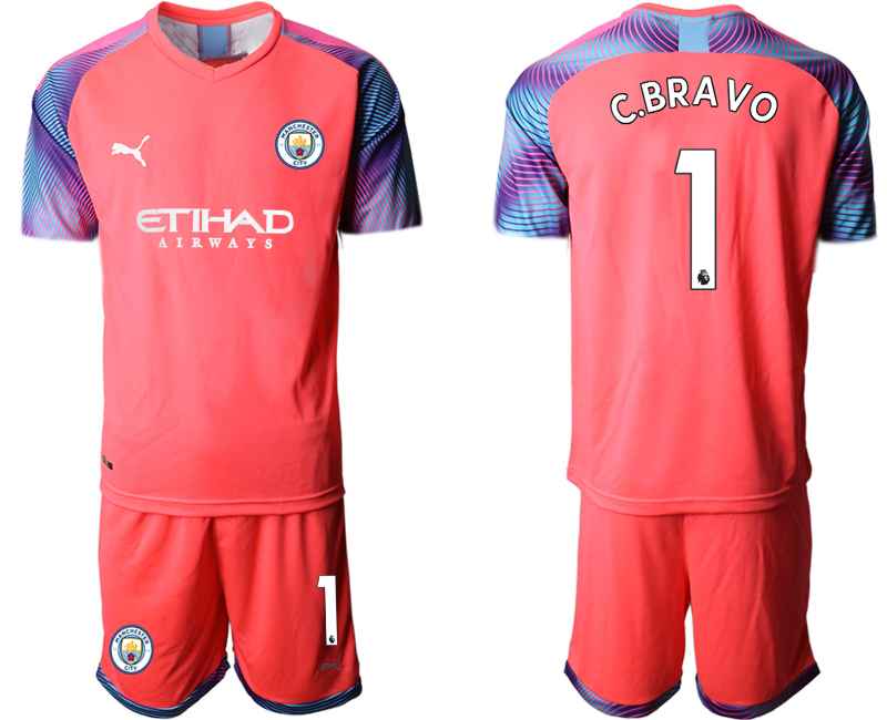 Men 2020-2021 club Manchester City goalkeeper red 1 Soccer Jerseys