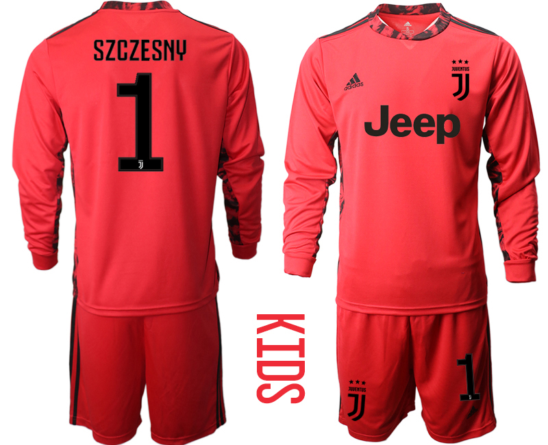 Youth 2020-2021 club Juventus red long sleeved Goalkeeper 1 Soccer Jerseys