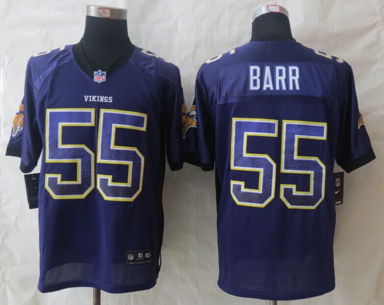 Minnesota Vikings 55 Barr Drift Fashion Purple New Nike Elite Jerseys