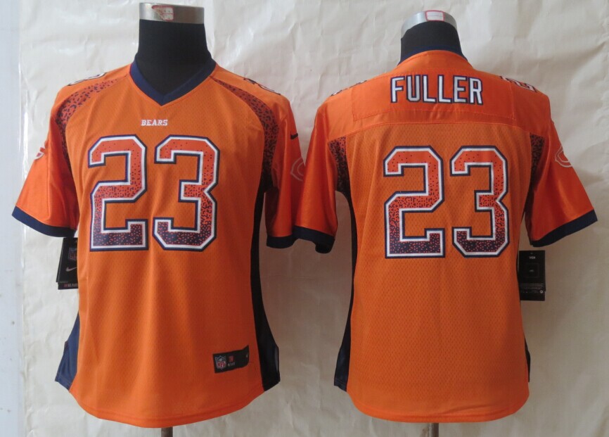 Womens Chicago Bears 23 Fuller Drift Fashion Orange New Nike Elite Jerseys