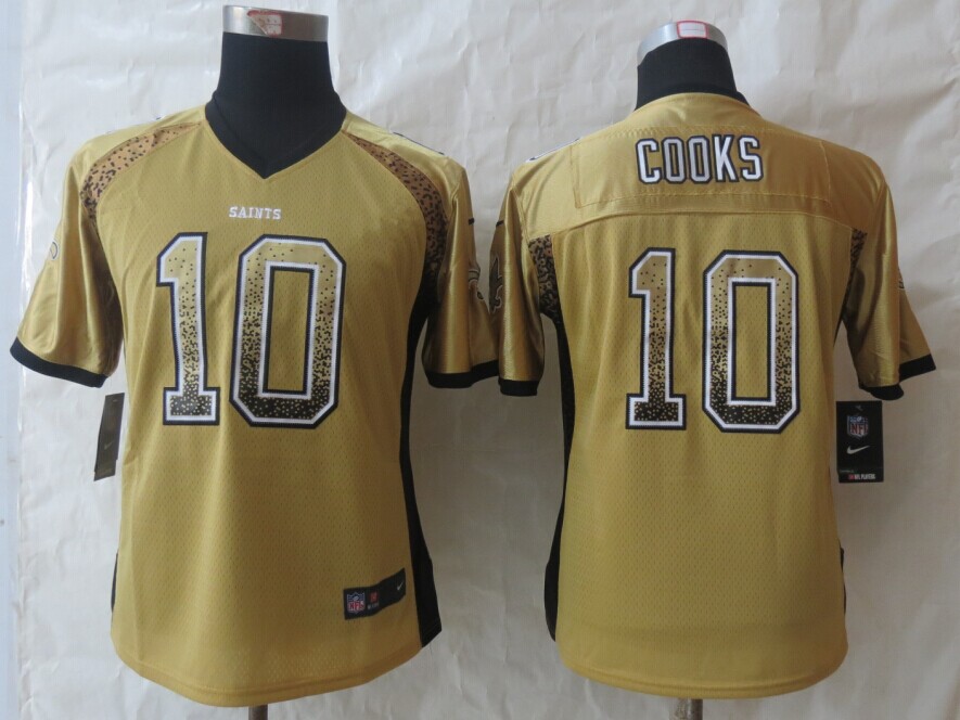 Womens New Orleans Saints 10 Cooks Drift Fashion Gold New Nike Elite Jerseys