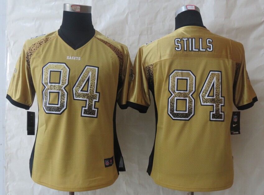 Womens New Orleans Saints 84 Stills Drift Fashion Gold New Nike Elite Jerseys