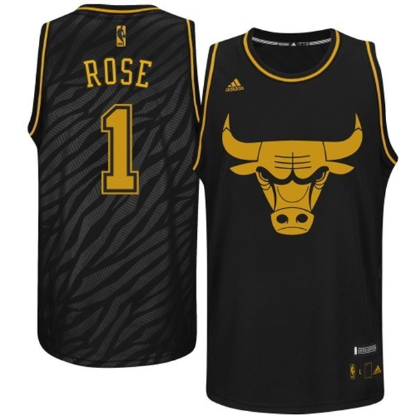 NBA Chicago Bulls 1 Derrick Rose Precious metal fashion Edition Jerseys