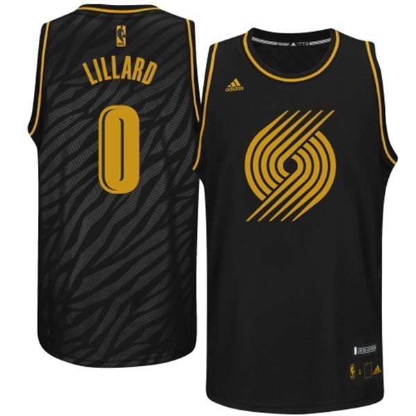 NBA Portland Trail Blazers 0 Damian Lillard Precious metal fashion Edition Jerseys