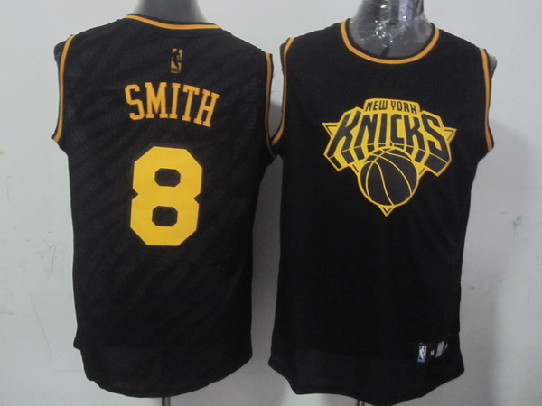 NBA New York Knicks 8 J.R. Smith Black Precious Metals Fashion Swingman