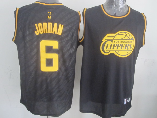 NBA Los Angeles Clippers 6 DeAndre Jordan Black Precious Metals Fashion Swingman