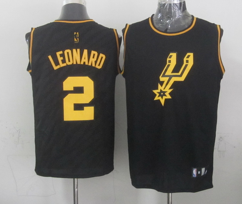 NBA San Antonio Spurs 2 Kawhi Leonard Black Precious Metals Fashion Swingman