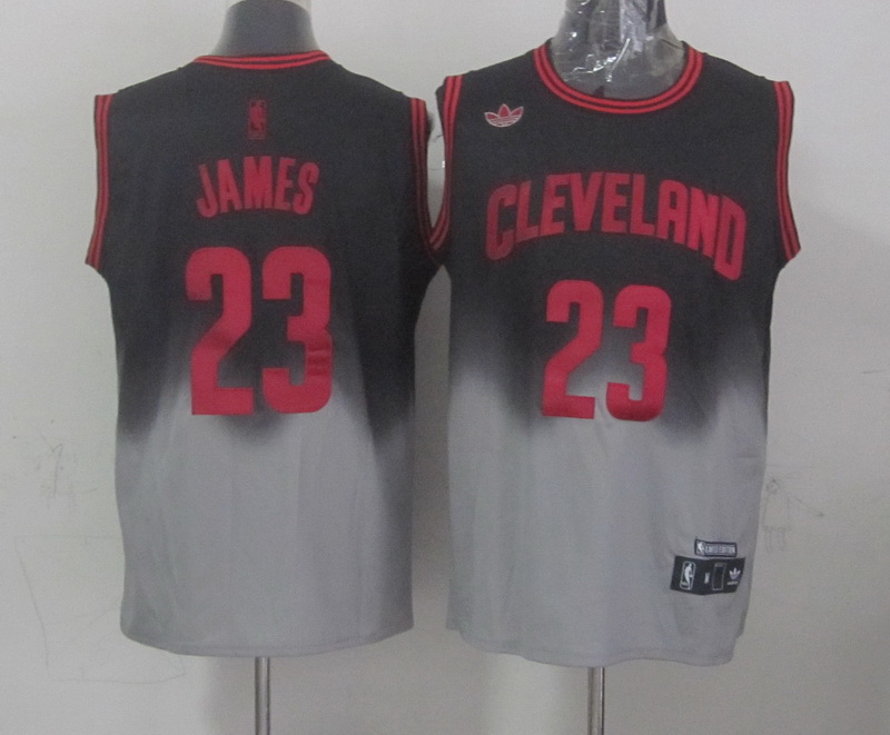 NBA Cleveland Cavaliers 23 James Black grey Limited Jerseys