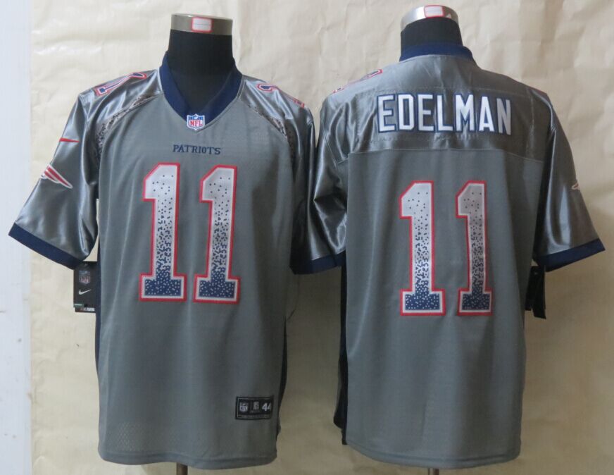 New England Patriots 11 Edelman Drift Fashion Grey New Nike Elite Jerseys
