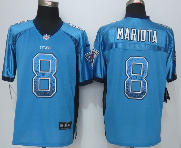 Tennessee Titans 8 Mariota Drift Fashion Blue Men Nike Elite Jerseys